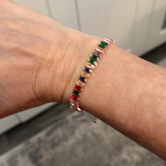 Multi Gemstone Bracelet Baguette Crystals NEW! - Picture 6 of 7